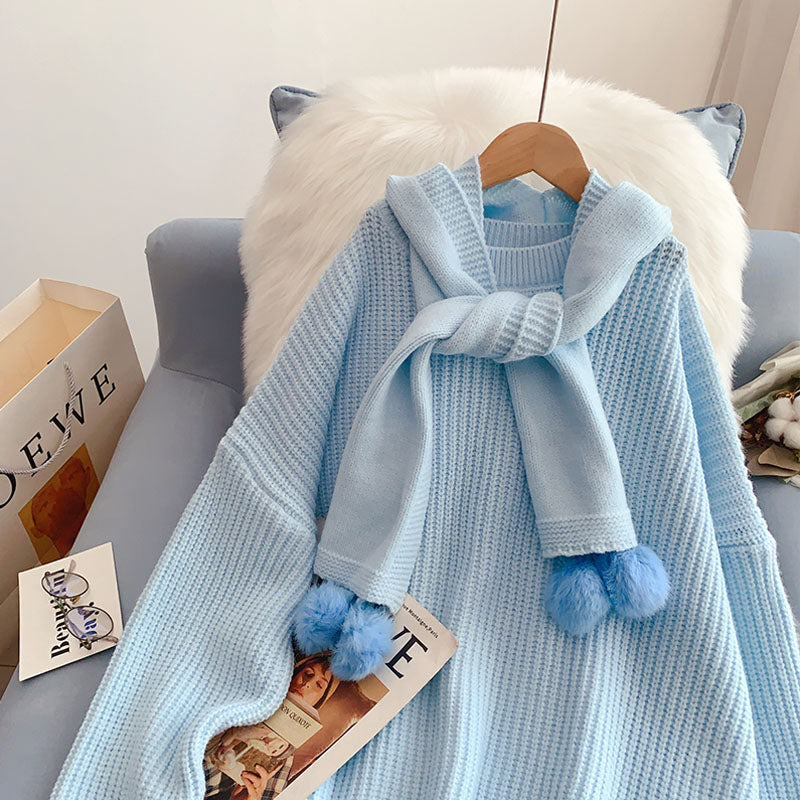 Hooded shawl sweater new sweater 5059