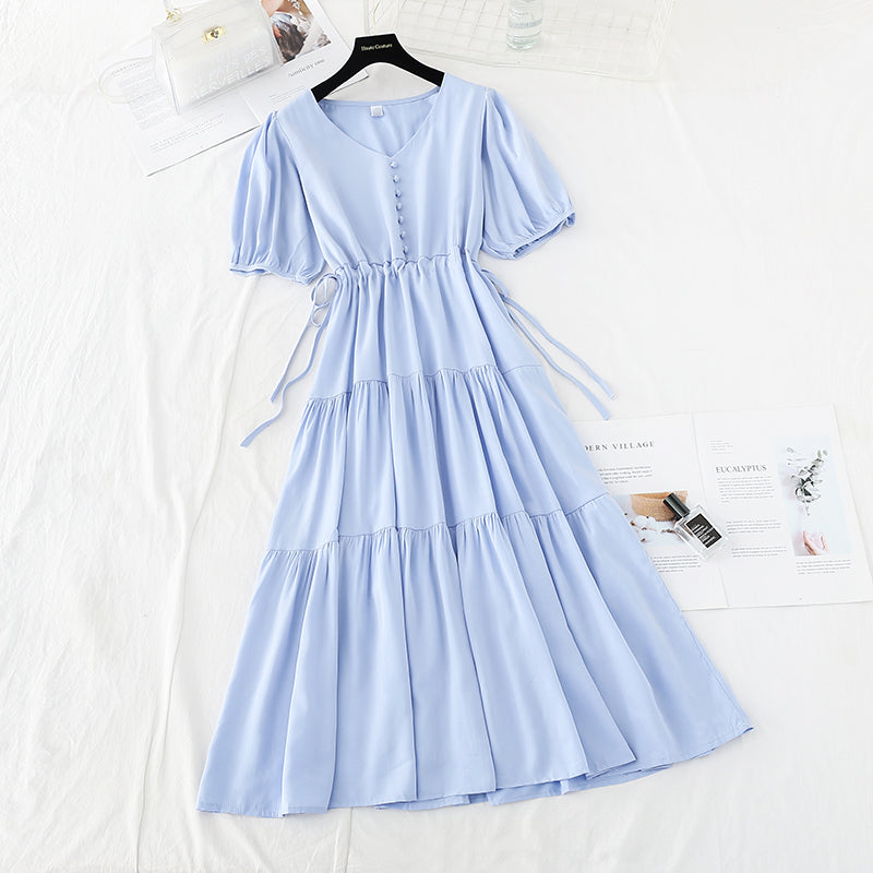 Lace up waist to show thin temperament French minority Retro 4177