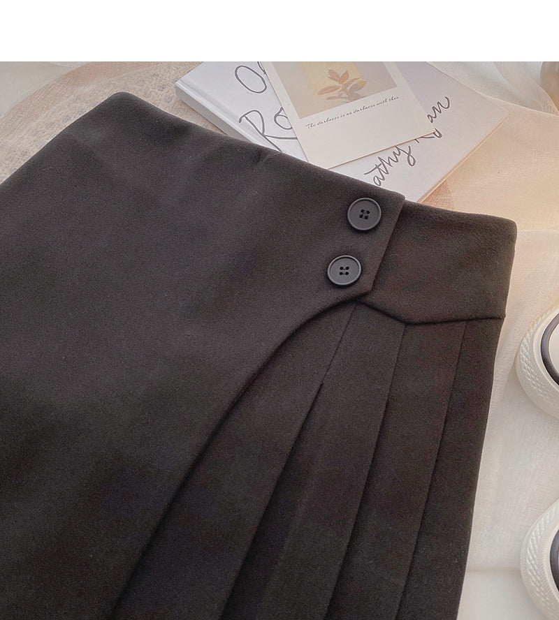 Minority design age reducing slim high waist pleated skirt 5416
