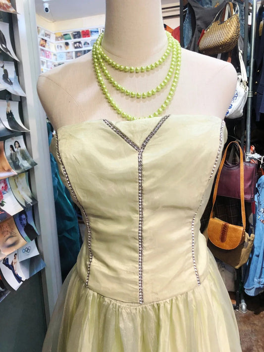 Yellow exquisite elegant long tulle evening dress birthday party dress prom dress gh4282
