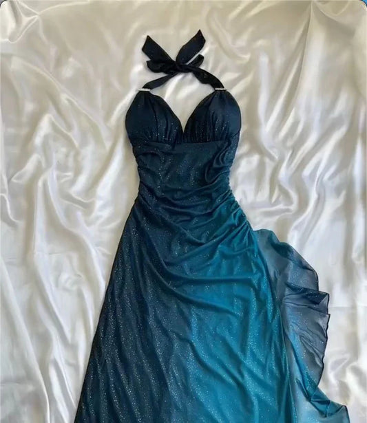Gorgeous Shiny Beaded Sweetheart Halter-neck Long Sheath Prom Dress Party Dress Evening Dress TP4402