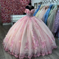 Gorgeous Pink Sweetheart Applique Beaded Sweet 16 Quinceanera A-Line Tulle Floor-length Prom Dress Birthday Dress Evening Dress Ball Gown TP4407