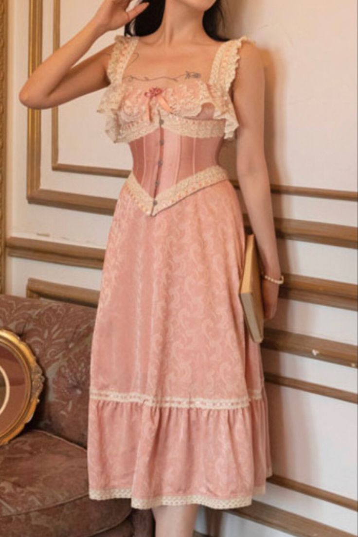 Pink Sweet Stylish Elegant Mid Length Exquisite Lace Satin Homecoming Dress Prom Dress Evening Dress Wedding Guest Party Dress Graduation Dress gh4071