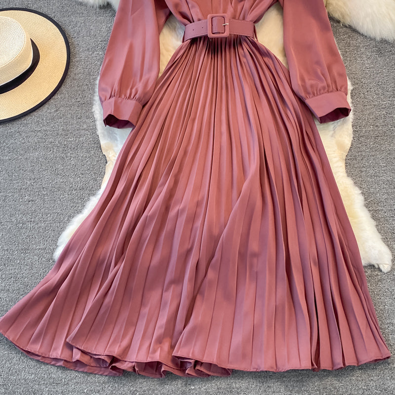 Simple A Line V Neck Dress Fashion Dress  10967