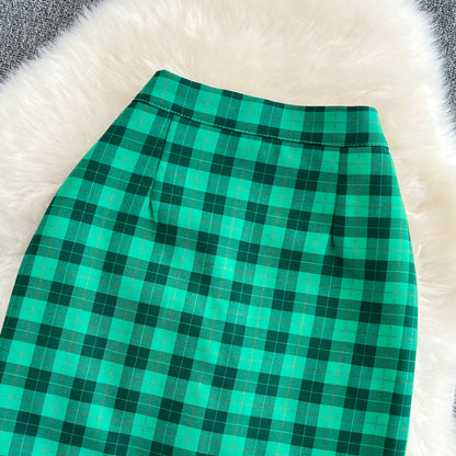 Age reducing college style leisure plaid skirt A-line skirt Hip Wrap Skirt  11269