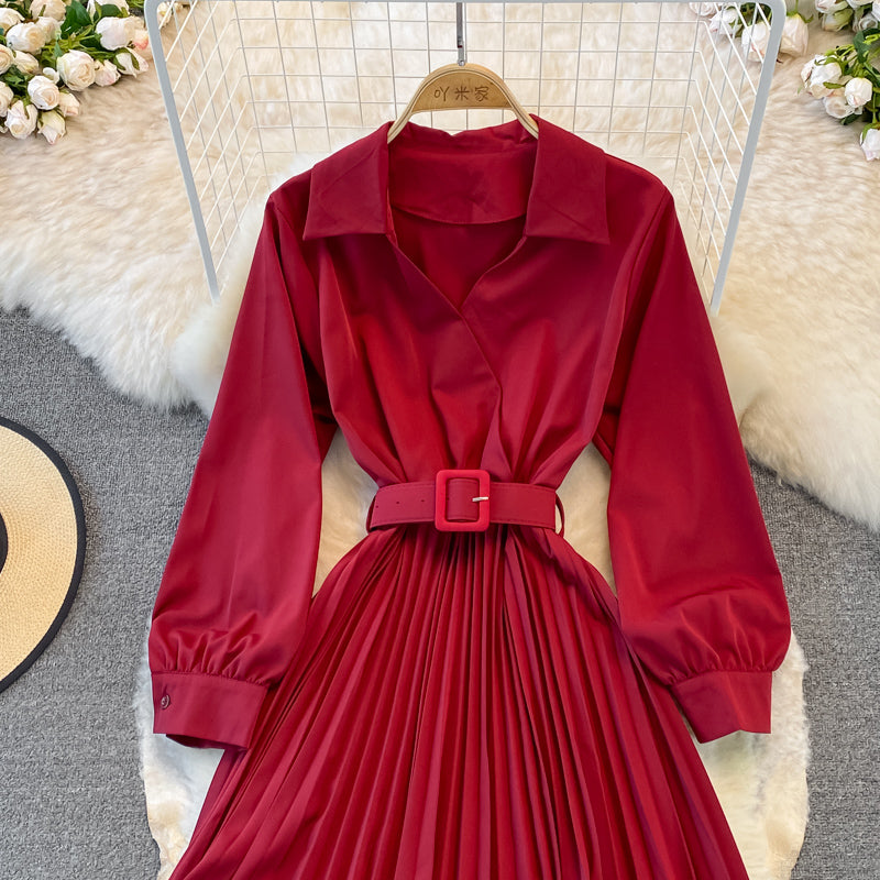 Simple A Line V Neck Dress Fashion Dress  10967