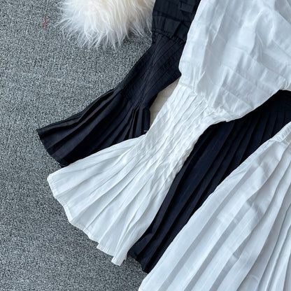 Unique V Neck Long Sleeve Dress Fashion Dress  10911