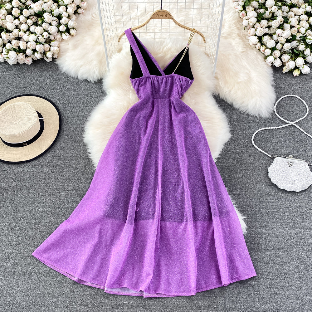 High end celebrity performance host banquet high waist slim dress  11134