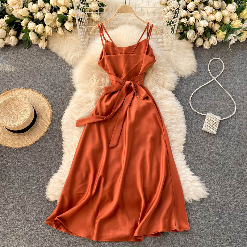 Cute Satin Short A Line Dress Fashion Dress  10944