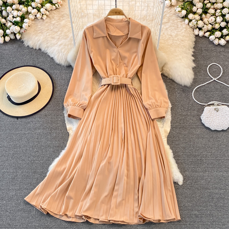 Simple A Line V Neck Dress Fashion Dress  10967