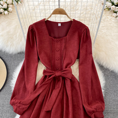 Cute A Line Long Sleeve Dress Fashion Dress  10829