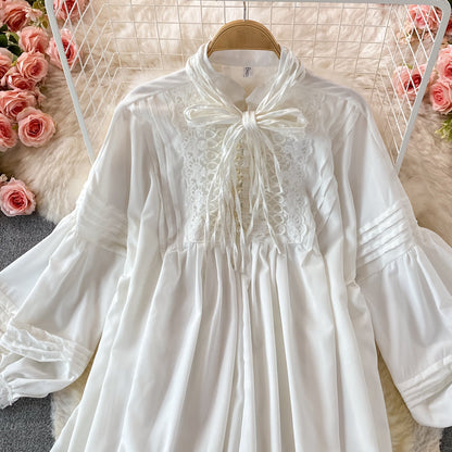 Sweet Lace Long Sleeve Dress Fashion Dress  10744