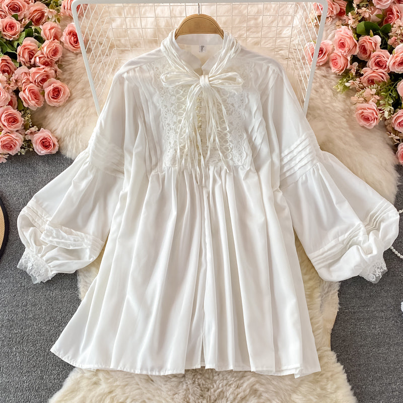 Sweet Lace Long Sleeve Dress Fashion Dress  10744