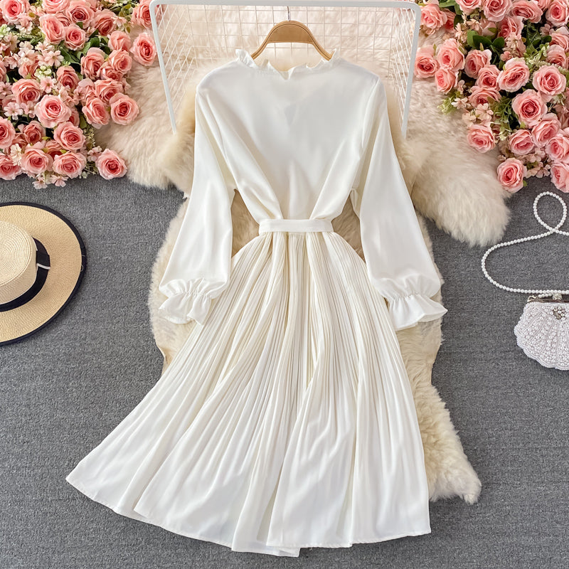 Cute A Line Short Dress Long Sleeve Fashion Dress  10806