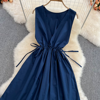 Simple V Neck Short Dress Fashion Dress  10695