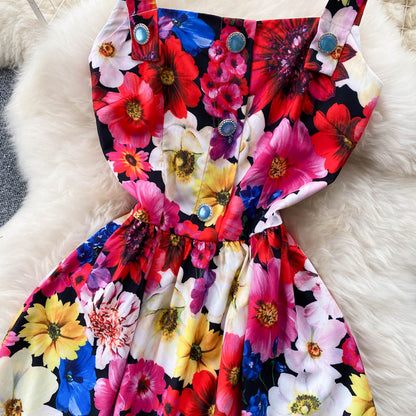 Cute A Line Floral Dress Fashion Dress  10663