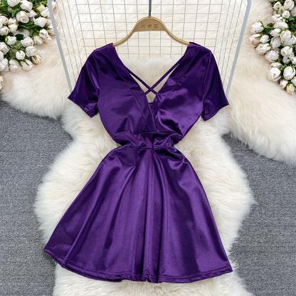 Sexy Bow Short A Line Dress Fashion Dress  10656