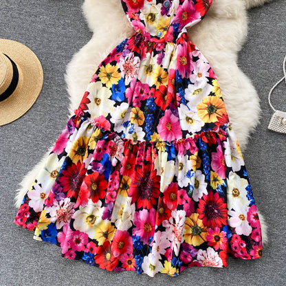 Cute A Line Floral Dress Fashion Dress  10663