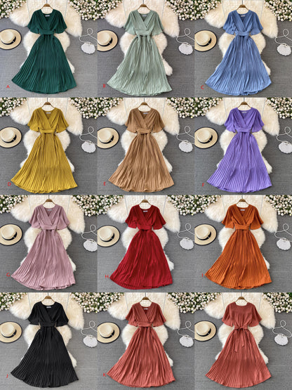 Simple V Neck Short Dress A Line Fashion Dress  10728
