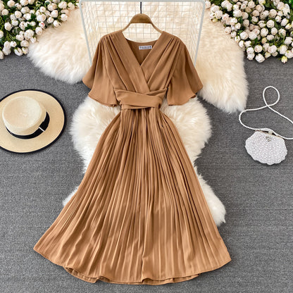 Simple V Neck Short Dress A Line Fashion Dress  10728