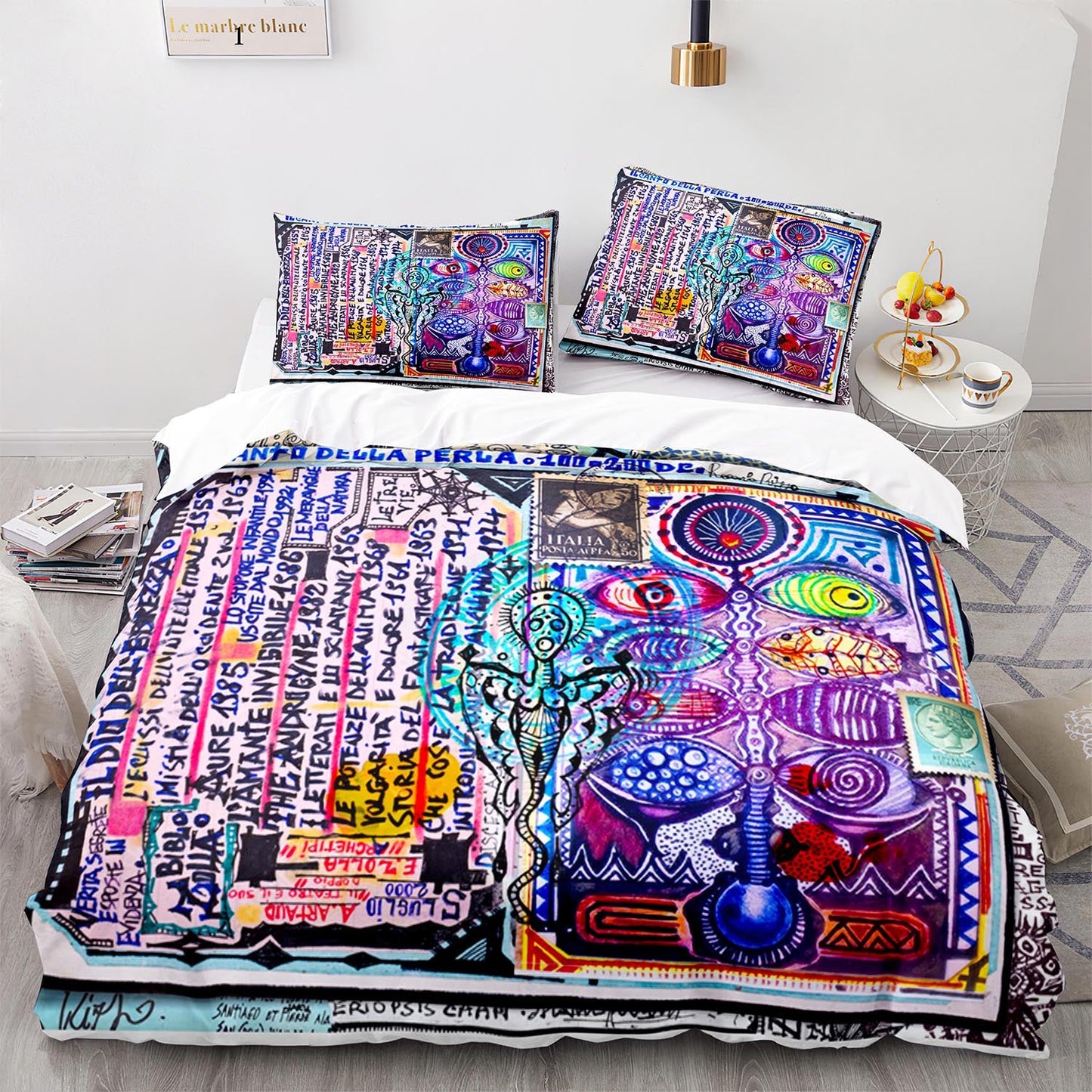 Cutom Duvet Cover Set Pattern Chic Comforter Cover King Size for Teens Adults Bedding Set with Pillowcases  WXR1008