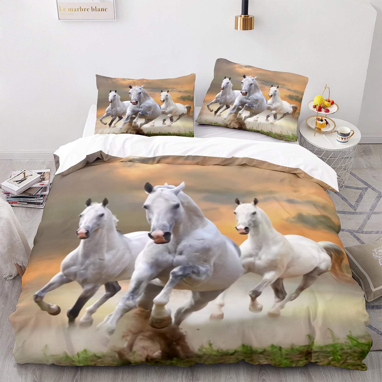 Cutom Duvet Cover Set Pattern Chic Comforter Cover King Size for Teens Adults Bedding Set with Pillowcases  M1083