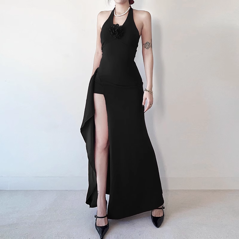 New Sexy Red Halter Dress Elegant Party Evening Dress TP2866