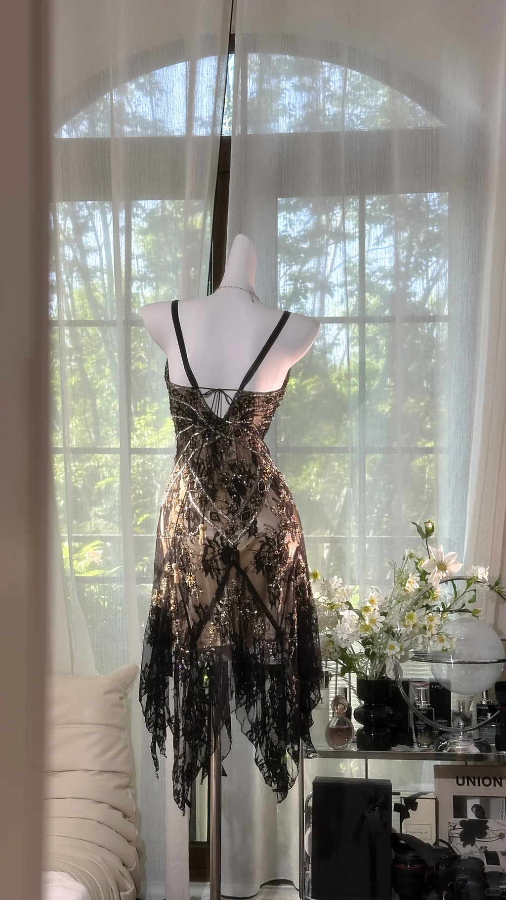 Elegant V-neck Applique Beaded Sequin Romantic Chiffon Evening Dress Prom Dresses TP4149