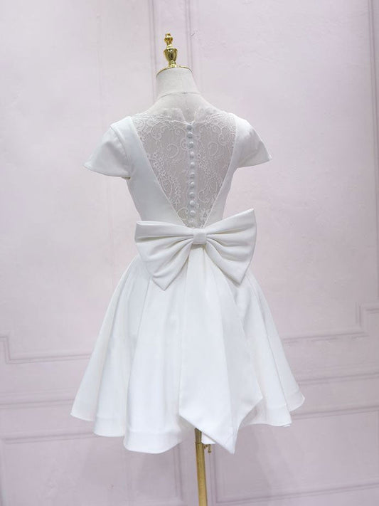Short White Dress Outfit Party Night Classy A Line Satin Graduation
