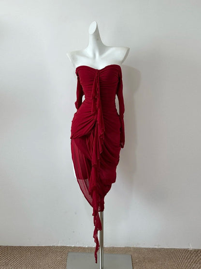Red/Olive Green/Brown Homecoming Dress Short Chiffon Prom Dress Evening Dress Party Dress gh4481