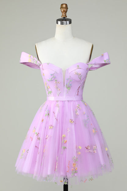 Champagne A-line Cap Sleeves Applique Mini Homecoming Dress