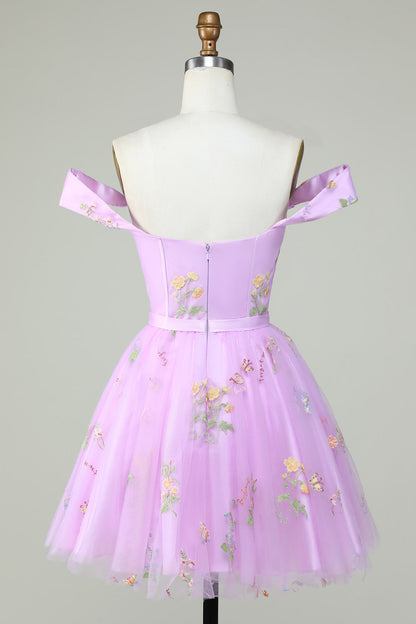 Champagne A-line Cap Sleeves Applique Mini Homecoming Dress