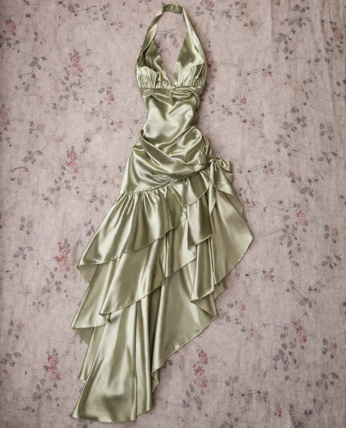 Satin Halter Fitted Waist Sexy Prom Evening Gown gh7305