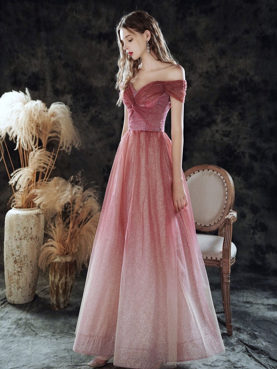 Burgundy sweetheart tulle sequin long prom dress, burgundy evening dress