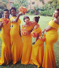 Off the Shoulder Bridesmaids Dresses,Long Mermaid Wedding Guest Dress