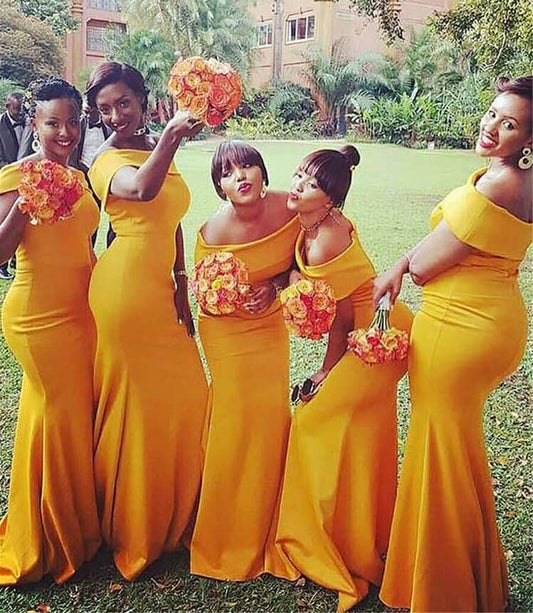 Off the Shoulder Bridesmaids Dresses,Long Mermaid Wedding Guest Dress