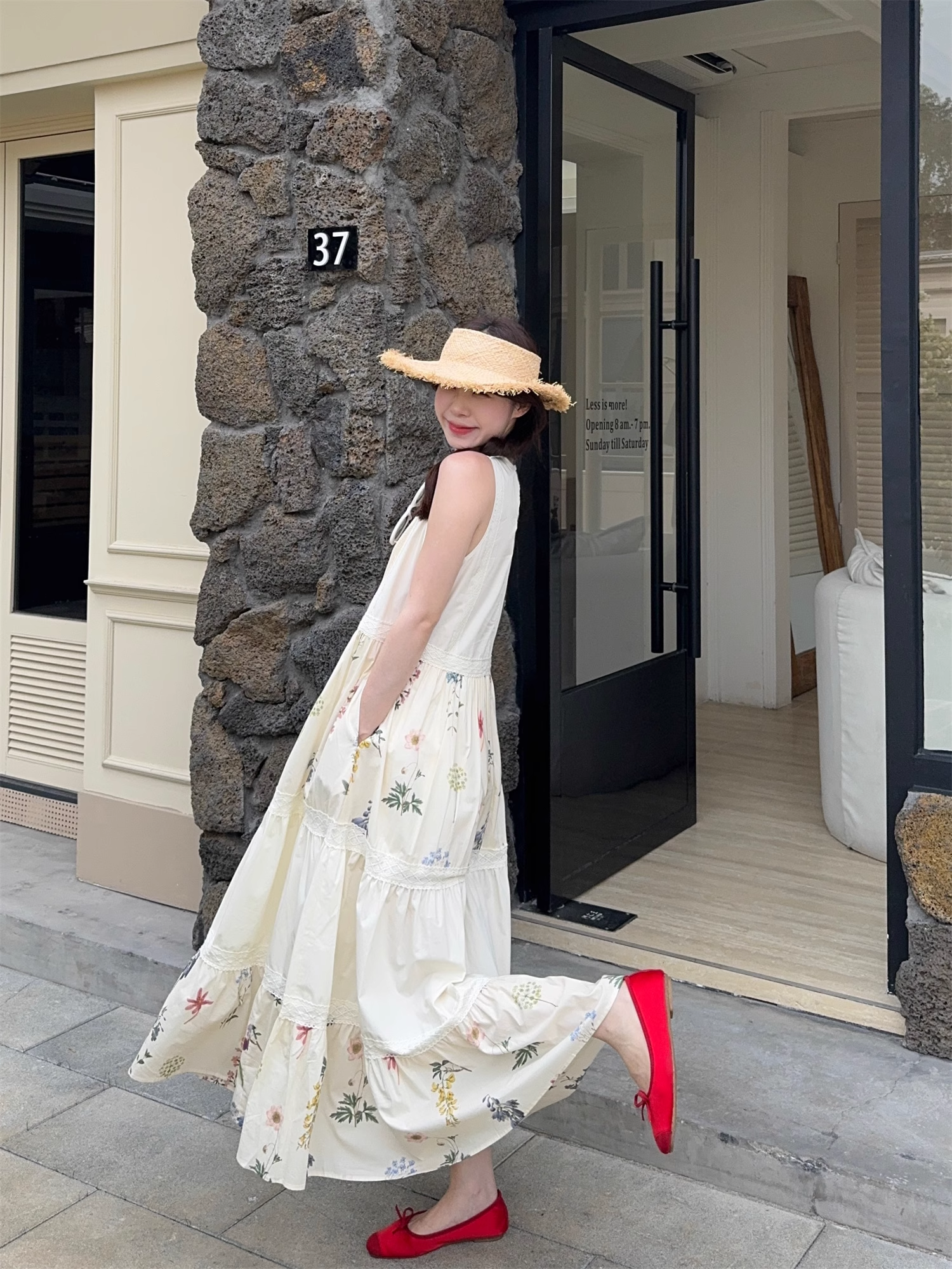 New Fashion Floral Design Beach Holiday A-line Sleeveless Vintage Dress TP3318