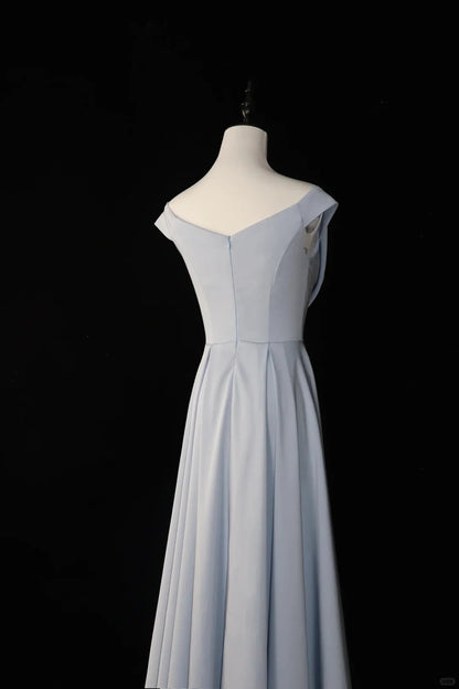 Blue simple fashion long satin bridesmaid dresses prom dresses evening dress party dress gh4543