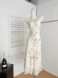 Vintage Fashion Chiffon Floral Printed Design A-line Beach Holiday Vest Dress TP3387