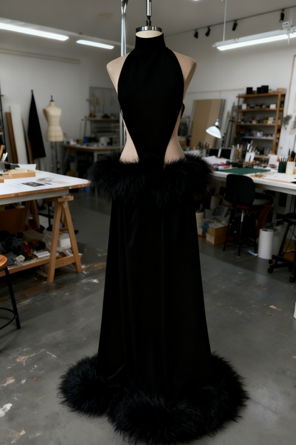 girlhomeshops-Sexy Long Fur Dress gh6162