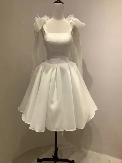 White fantasy princess short homecoming dress prom dress evening dress party dress gh4315