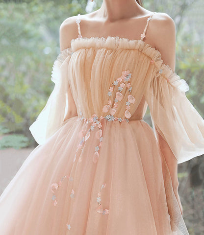 Cute tulle applique short prom dress homecoming dress  10608