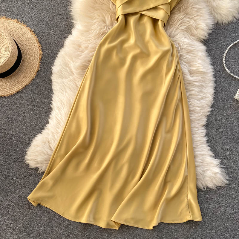 Cute Satin Short A Line Dress Fashion Dress  10944