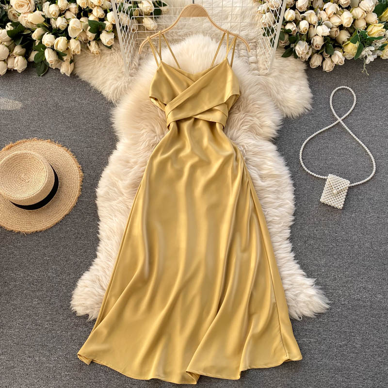 Cute Satin Short A Line Dress Fashion Dress  10944