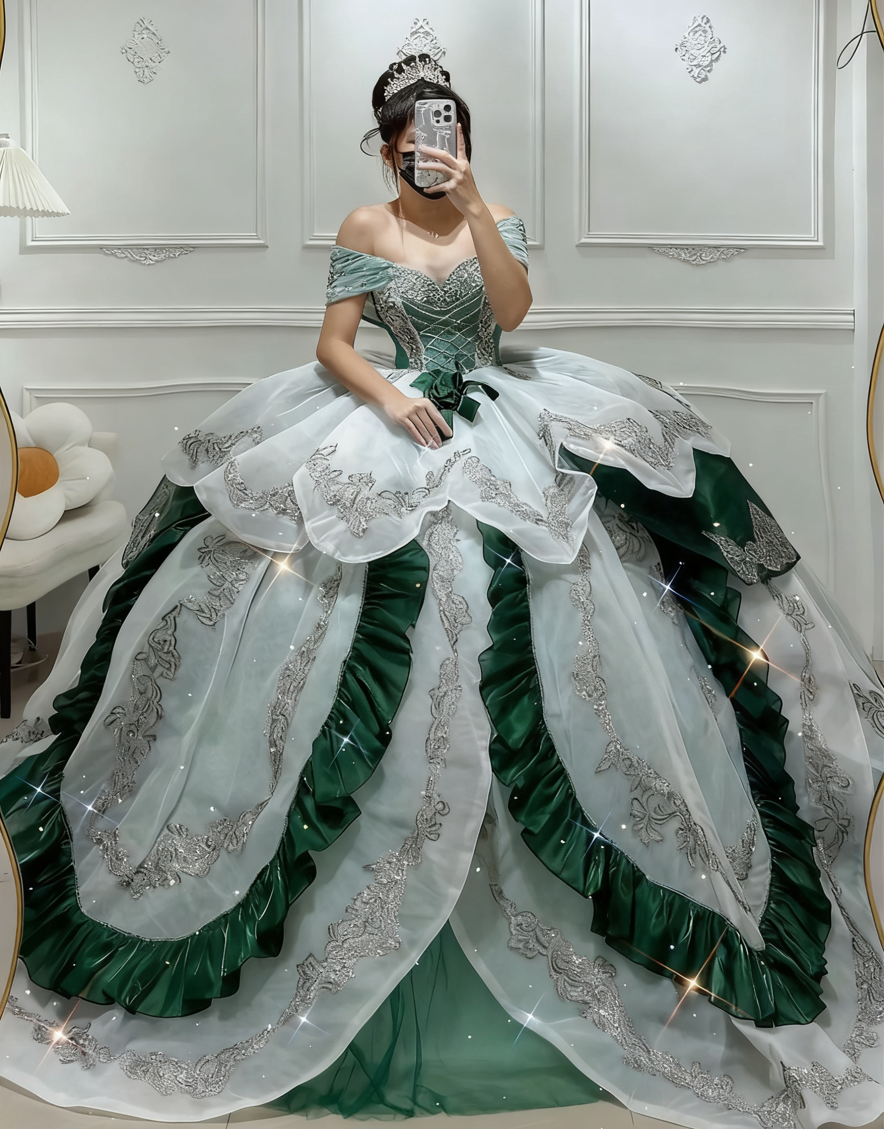 girlhomeshops-sweet 16 princess Green Princess Dress gh6183