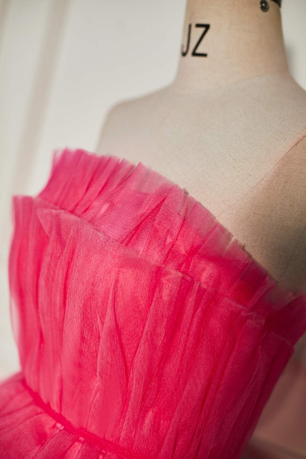 Watermelon Strapless Multi-Layers A-line Tulle Homecoming Dress