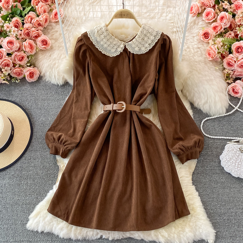 Sweet Lace Long Sleeve Dress A Line Fashion Dress  10841