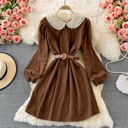 Sweet Lace Long Sleeve Dress A Line Fashion Dress  10841