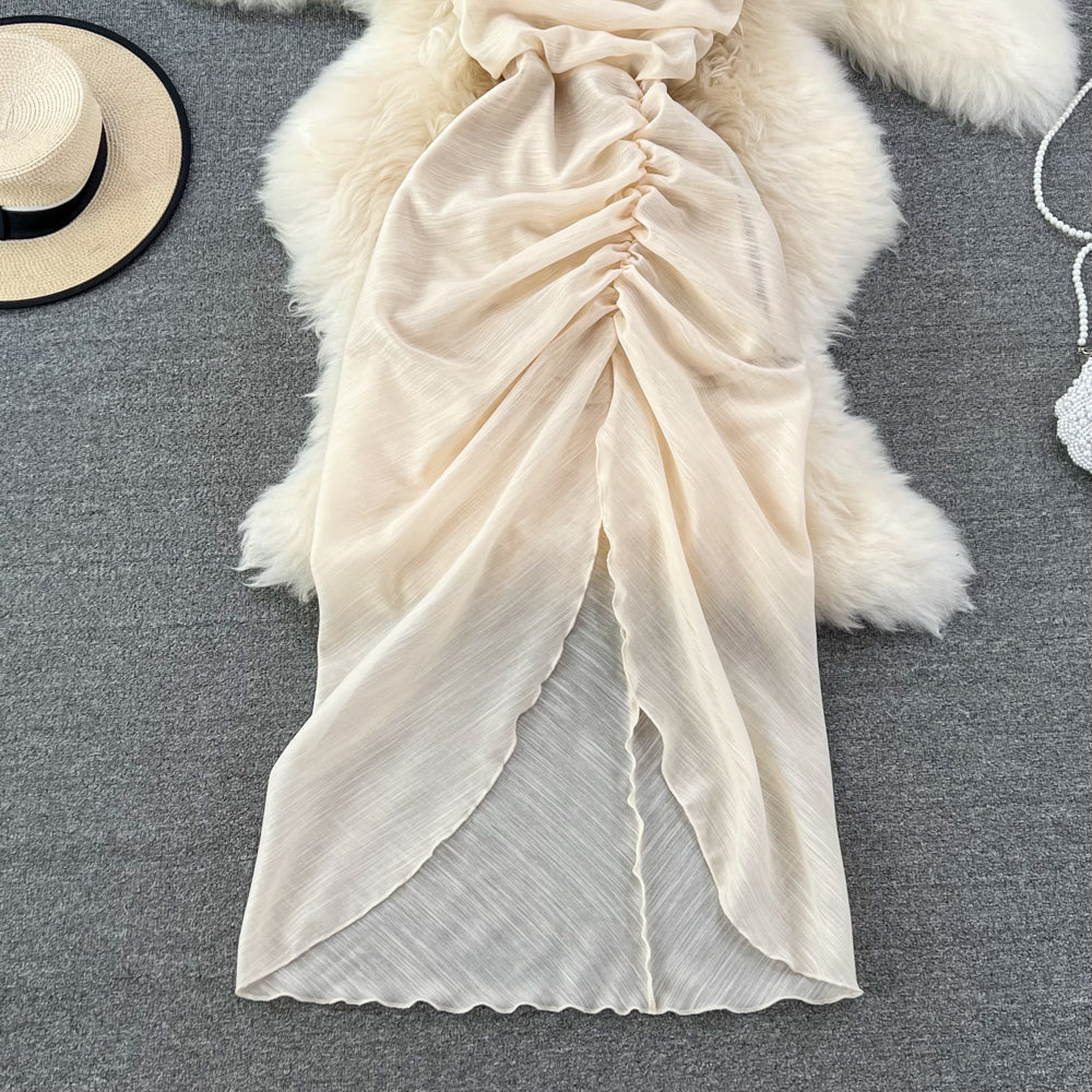 Seaside resort beach skirt sexy suspender skirt  11141