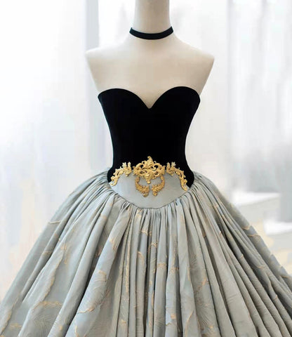 Amazing strapless lace long prom dress formal gown  10202